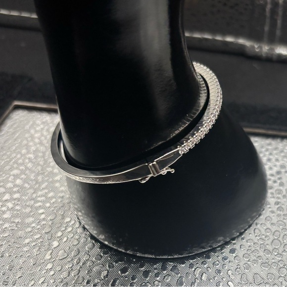 Elegant Silver Cz Bangle - Picture 3 of 4